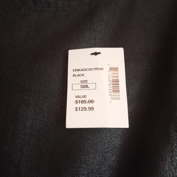 NWT Red Saks Fifth Avenue SMALL Black Distressed Peplum Midi Dress. - Picture 3 of 8